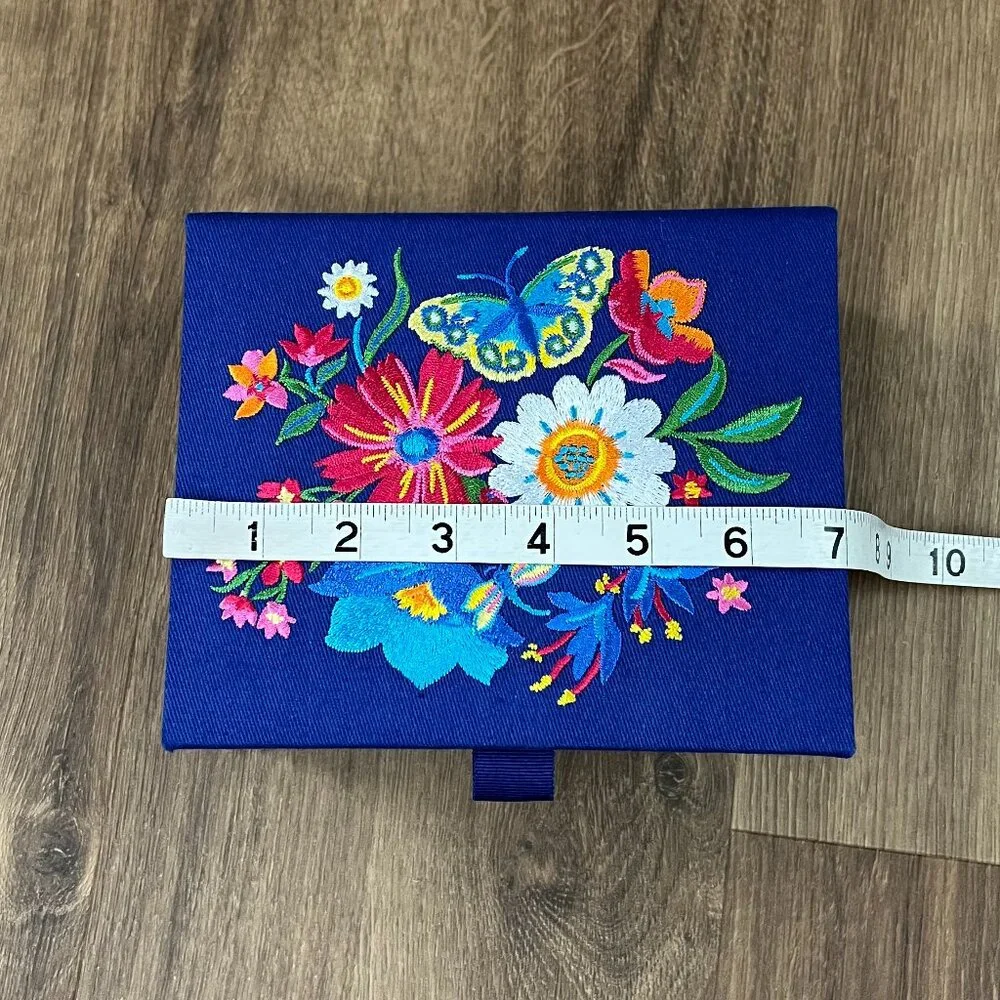 NEW Brighton French Garden Floral Embroidered Jewelry Box